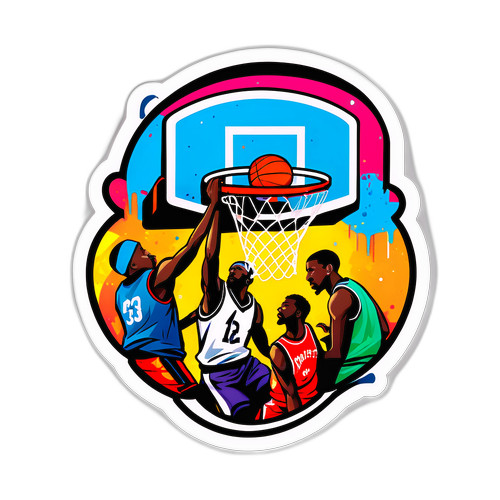 Autocollant de basketball urbain