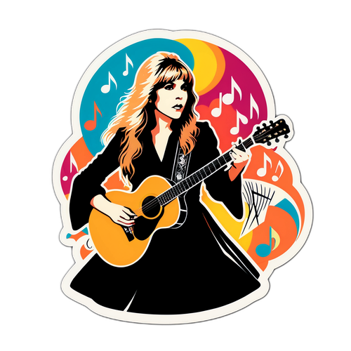 Retro-tema klistremerke av Stevie Nicks