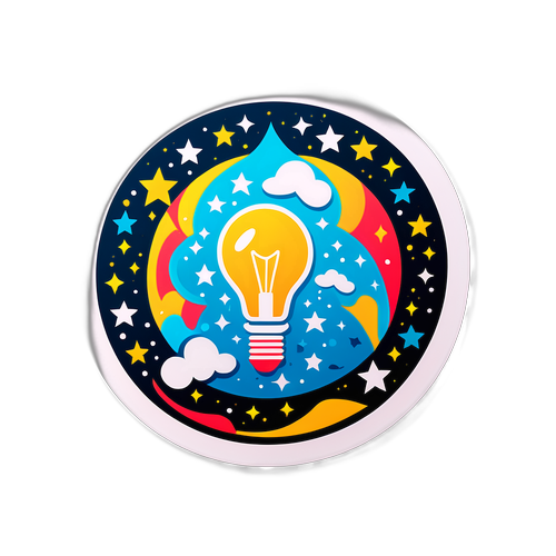 희망과 결단력을 담은 새해 시작 스티커