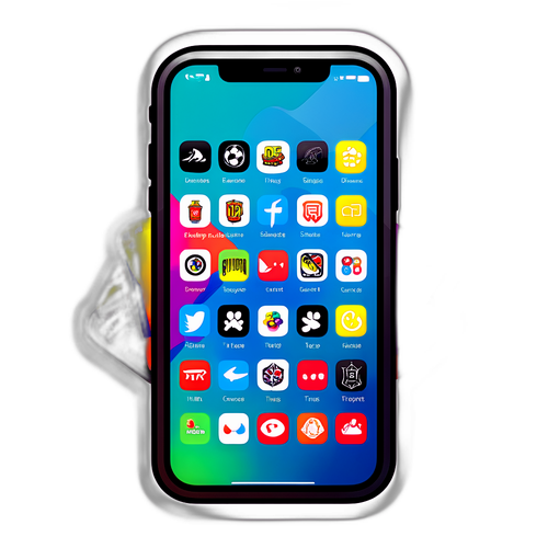Стикер с изображением iPhone с приложениями для спорта и развлечений