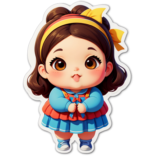 Meet the Adorable Chubby Girl: A Sticker That Will Melt Your Heart!