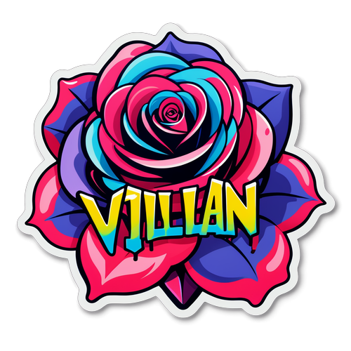 Adesivo Colorato con Nome di Rose Villain