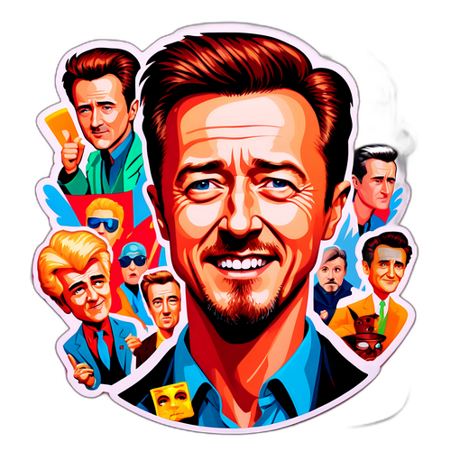 Portrait caricatural d'Edward Norton