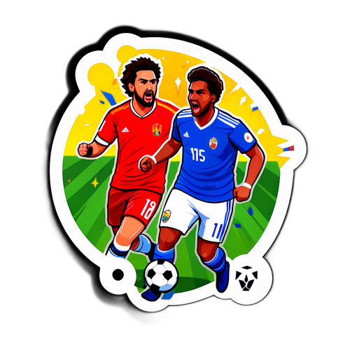 Sticker som firar Llevanati vs Real-matchen med en dramatisk spelöversikt