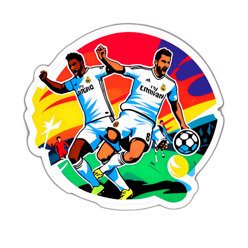 激烈比賽的貼紙設計