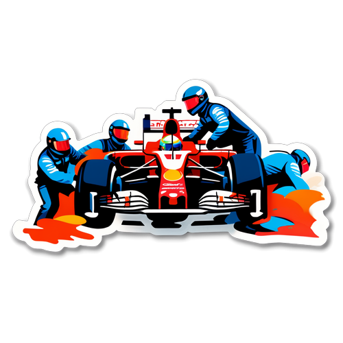 Dynamisk klistermerke av Formel 1 pitstop