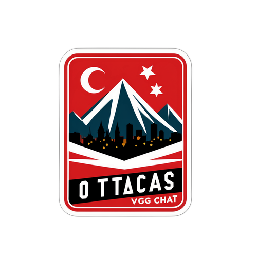 Атмосферная наклейка с прогнозом на матч Оттава против Вегаса, оформленная в духе хоккейных традиций