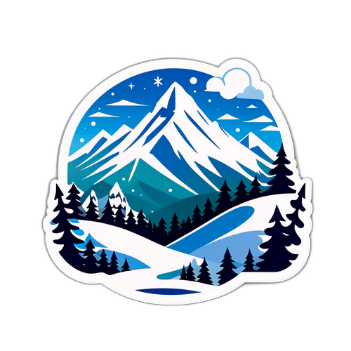 Sticker ya Mandhari ya Barafu ya Majira ya Baridi