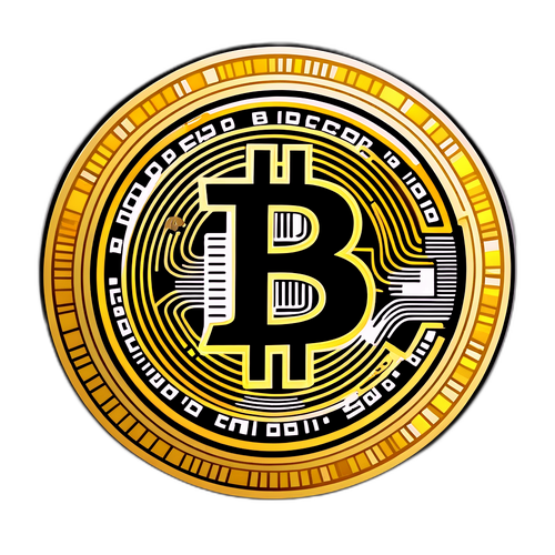 Bitcoin Pris Sticker med Graf och Guldmynt