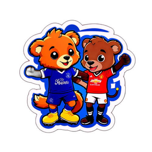 מסיכת דמות חמודה של בעלי חיים למנצ'סטר יונייטד ואברטון