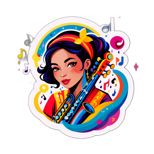 Sticker ng Temang Musika ng Janice Tjen