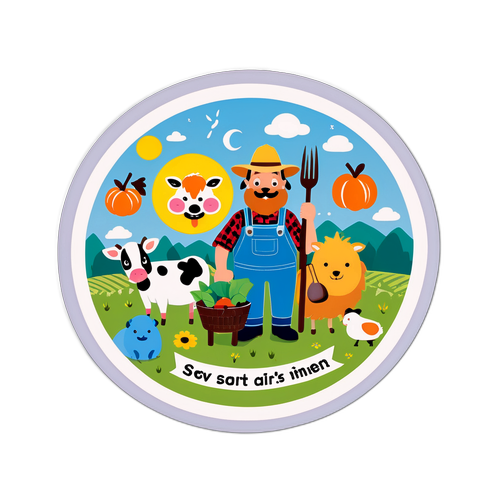 Humorvoller Sticker mit Bauernspruch