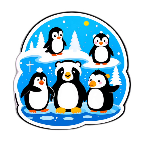 Sticker ng mga Hayop sa Taglamig