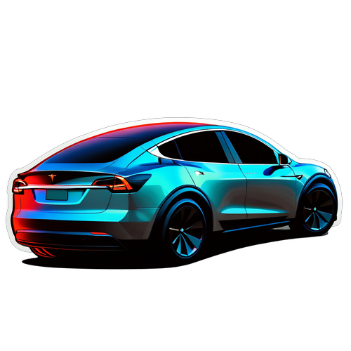 Návrh samolepky Tesla Model Y s futuristickými prvky