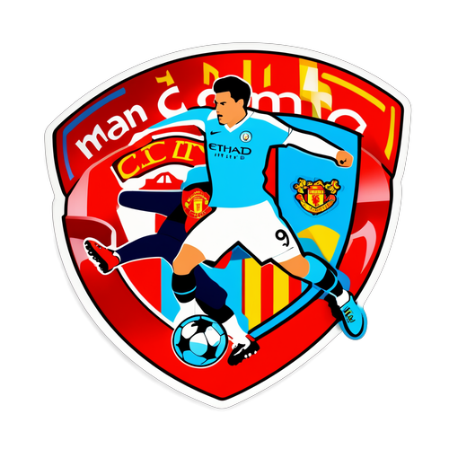 Sticker Persaingan Man City dan Man United