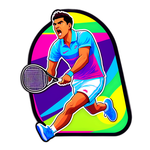 Sticker ya Carlos Alcaraz katika Picha ya Tenisi