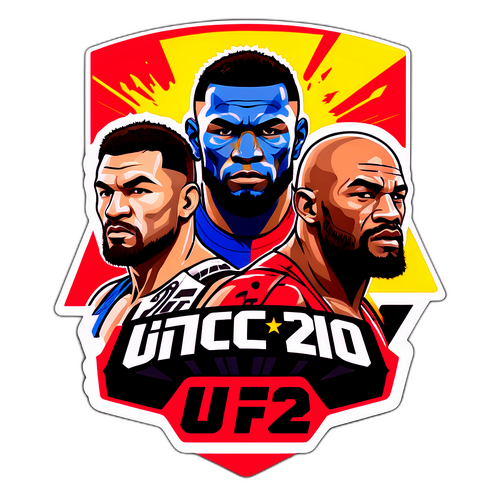 Яскравий наліпка, що представляє UFC 320