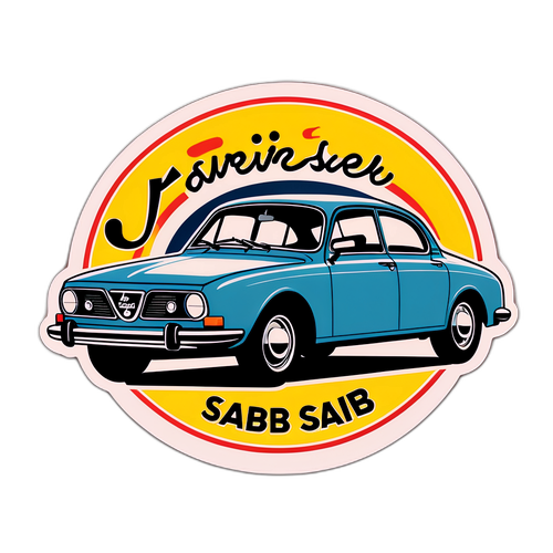 Retro Saab-annons med sloganen 'Kör i stil'