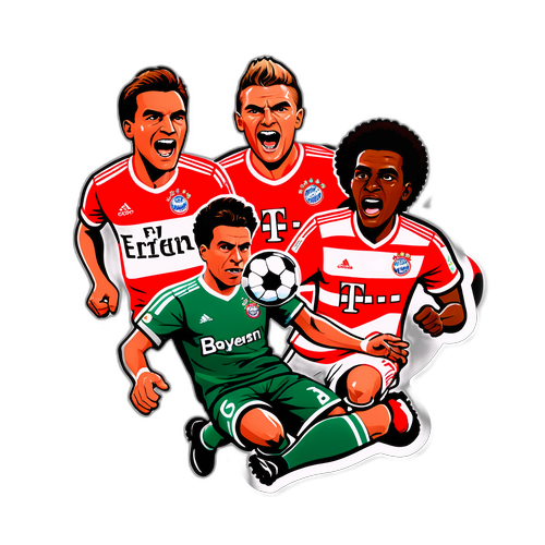 Karikatur Perlawanan Bola Sepak Bayern Munich vs Werder Bremen