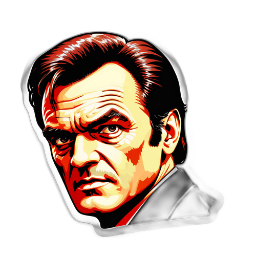 Наклейка с известным актером в стиле фильма Тарантино