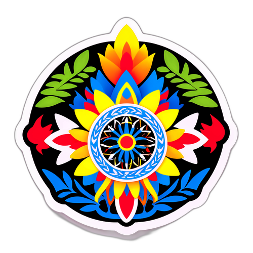 鼓励国家团结与合作的贴纸