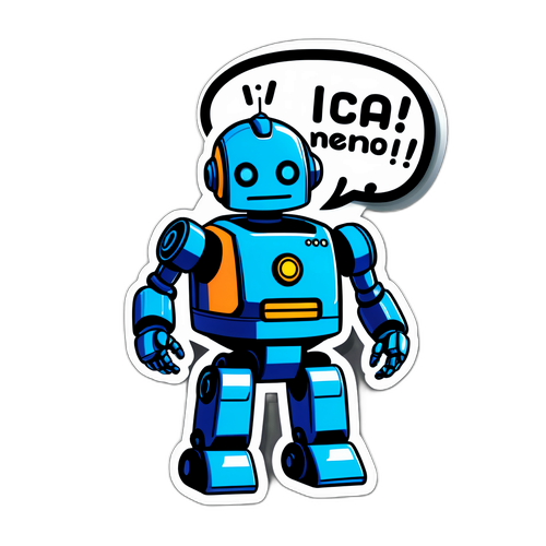 AI-robot med vänlig pose