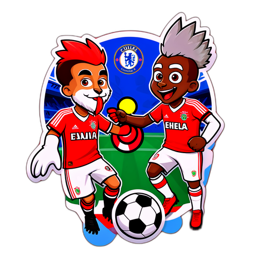 Venner i Fodbold: Benfica og Chelsea's Maskotter