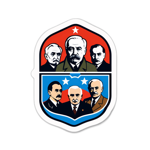 Adesivo in stile vintage ispirato alla Conferenza di Yalta