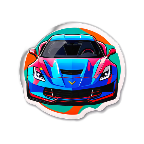 Наклейка с C7 в современном минималистичном дизайне