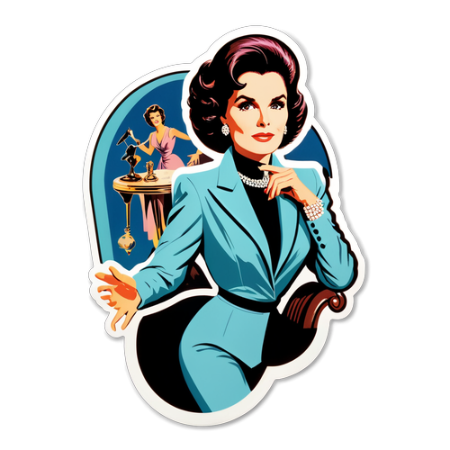 Retro sticker z Dayle Haddon w glamourowej pozie