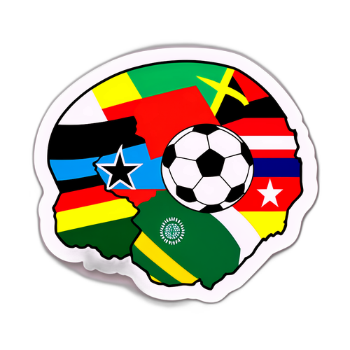 Kibandiko cha Mpira na Bendera za Afrika