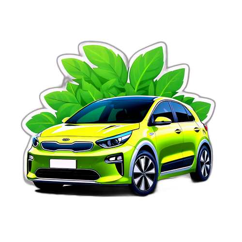 Kia EV5 med gröna löv