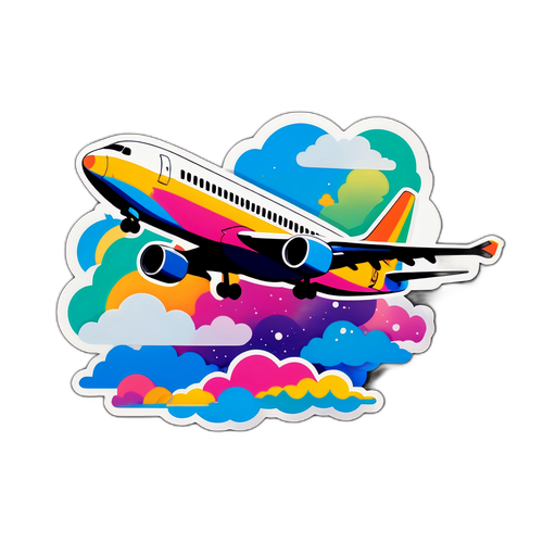 Stiker Pesawat Terbang Berwarna