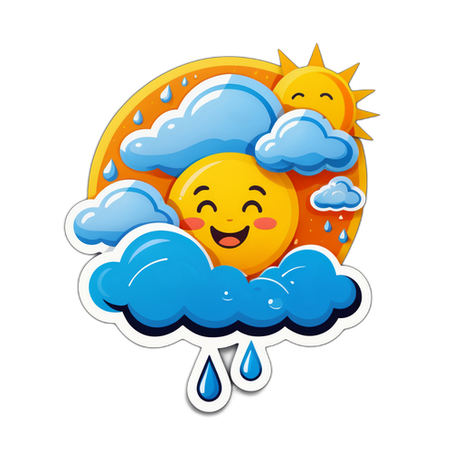 Sticker Kartun Simbol Cuaca