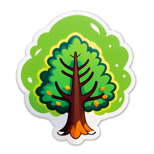 Sevimli Doğa Temalı Ağaç Stickerı