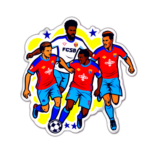 Aufkleber für das Fußballspiel FCSB gegen Rapid Bukarest