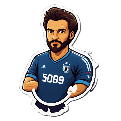 Diseño de sticker de Mancuso con cita inspiradora sobre el fútbol