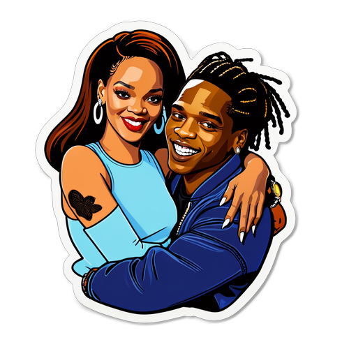 Rihanna and ASAP Rocky Pop-Art Sticker