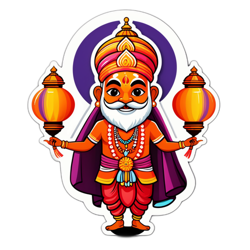 उज्जैन उत्सव का मजेदार पात्र स्टिकर