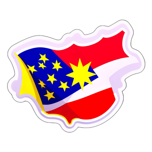 Наклейка в форме флага для болельщиков команды "Мирасоль"