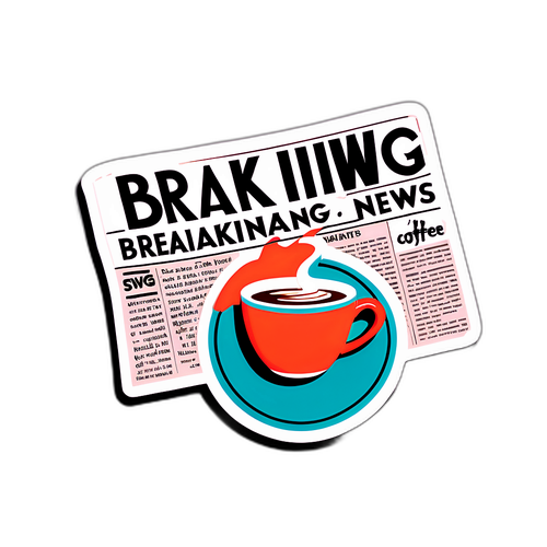 Vintage Avis Klistermerke med Kaffenews