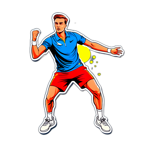 Sticker de Alexander Bublik en acción