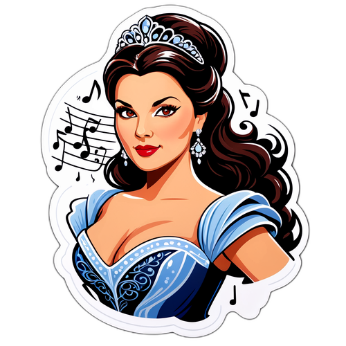 Sticker von Anna Netrebko in glamourösem Opernkostüm
