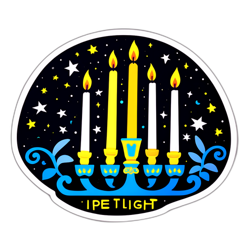 מנורה עם נרות מוארים