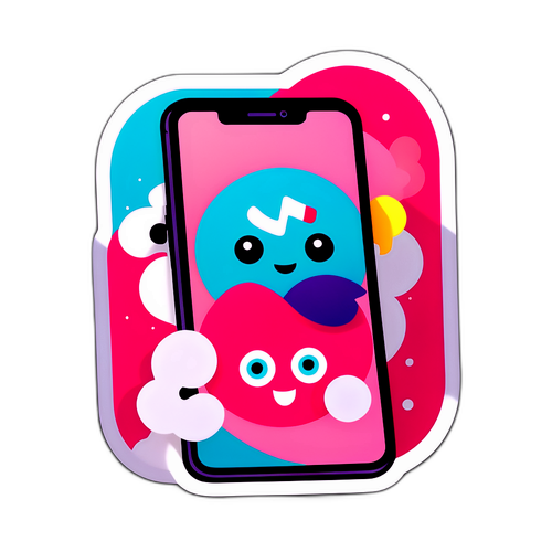 Autocollant thématique TikTok avec un smartphone
