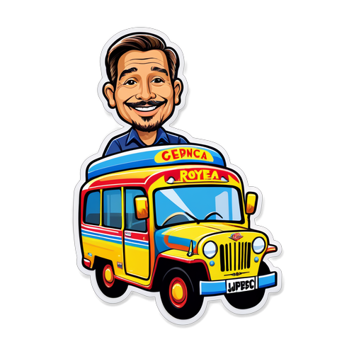 Sticker ni George Royeca na may Temang Jeepney