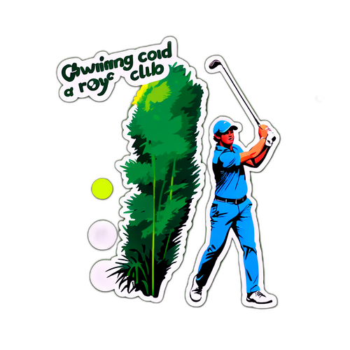 Stiker Rory McIlroy Menghayun Kayu Golf