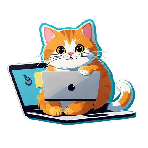 Schattige kat op laptop