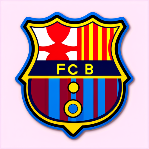 Diseño de una etiqueta con el logo del FC Barcelona