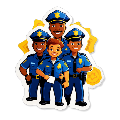 Adesivo giocoso di poliziotti